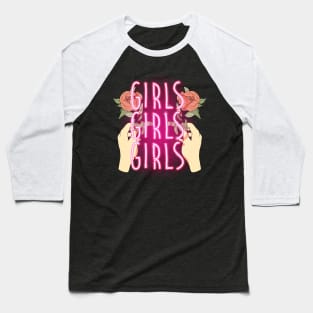 Neon Girl power Baseball T-Shirt